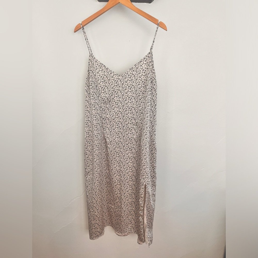 Abercrombie and Fitch Leopard print silk slip dress